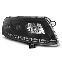Audi A6 C6 04.04-08 Faros Delanteros Luz Diurna Drl Negro  H7