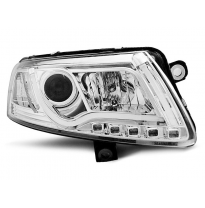 Audi A6 C6 04-08 Xenon Faros Delanteros Luz Diurna Tube Lights Faros Delanteros Luz Diurna Tru Drl Ece-R87 Cromado
