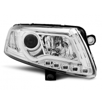 Audi A6 C6 04.04-08 Led Faros Delanteros Luz Diurna Tube Lights True Drl Cromado