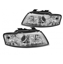 Faros Delanteros Luz Diurna Cromado Para Audi A4 B6 Cabrio 02-06
