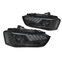 FAROS DELANTEROS LED NEGRO para AUDI A4 B8 12-15 con intermitente dinamico