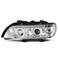 Faros Delanteros Angel Eyes Bmw X5 E53 09.99-10.03 Angel Eyes Cromados