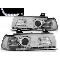 Faros Delanteros Luz Diurna Bmw E36 12.90-08.99 Cromados