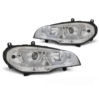 Faros Delanteros Luz Diurna Tube Light Drl Cromado Para Bmw X5 E70 07-13
