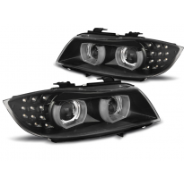 Faros Delanteros Xenon Luz Diurna Negro  Para Bmw E90/E91 09-11 Con Afs