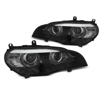 FAROS LED ANGEL EYES LED DRL NEGRO AFS para BMW X5 E70 07-13 (XENON OEM)