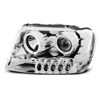Faros Delanteros Angel Eyes Chrysler Jeep Grand Cherokee 99-05.05 Angel Eyes Cromados