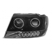 Faros Delanteros Angel Eyes Chrysler Jeep Grand Cherokee 99-05.05 Fondo Negro