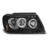 Faros Delanteros Angel Eyes Chrysler Jeep Grand Cherokee 99-05.05 Fondo Negro