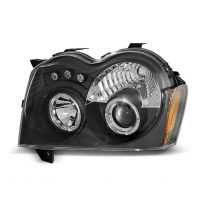 Faros Delanteros Angel Eyes Chrysler Jeep Grand Cherokee 05-08 Fondo Negro