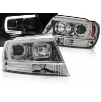 Faros Delanteros Chrysler Jeep Grand Cherokee 99-05.05 Tube Light Cromado