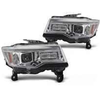 FAROS DELANTEROS CHRYSLER JEEP GRAND CHEROKEE 14-21 LUZ TUBO CROMADA SECUENCIA