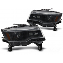 FAROS DELANTEROS CHRYSLER JEEP GRAND CHEROKEE 14-21 LUZ DE TUBO NEGRA INTERMITENTE DINAMICO HID