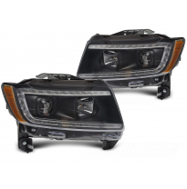 FAROS DELANTEROS CHRYSLER JEEP GRAND CHEROKEE 11-13 LUZ DE TUBO NEGRA