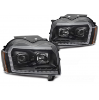 FAROS DELANTEROS CHRYSLER JEEP GRAND CHEROKEE 05-08 LUZ TUBO NEGRA