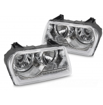 FAROS DELANTEROS CHRYSLER 300 05-08 TUBO DE LUZ CROMADO