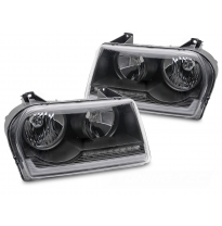 FAROS DELANTEROS CHRYSLER 300 05-08 LUZ TUBO NEGRA