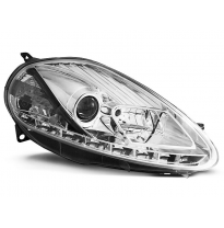 Fiat Grande Punto 09.05-08 Faros Delanteros Luz Diurna Cromados