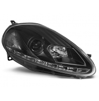 Fiat Grande Punto 09.05-08 Faros Delanteros Luz Diurna Fondo Negro