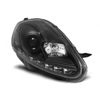 Fiat Grande Punto 08-09 Faros Delanteros Luz Diurna Fondo Negro