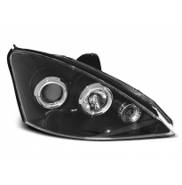 Faros Delanteros Angel Eyes Ford Focus 10.98-10.01 Fondo Negro