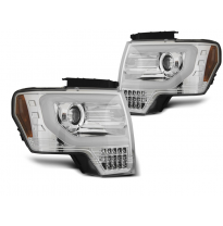 Faros Delanteros Luz Diurna Ford F150 Mk12 08-14 Tube Light Cromado