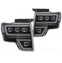 FAROS DELANTEROS Luces LED LUZ DIURNA NEGRAS COMPLETAS FORD F150 MK12 08-14