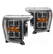 FAROS DELANTEROS NEGROS LUZ DIURNA compatibles con FORD F150 MK14 20-23