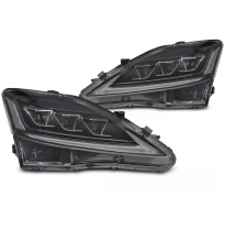FAROS DELANTEROS LED COMPLETOS LEXUS IS 06-13 LED NEGRO