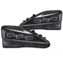 FAROS DELANTEROS LED COMPLETOS LEXUS IS 06-13 LED NEGRO