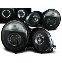 Faros Delanteros Angel Eyes Mercedes W210 E-Klasa 95-05.99 Fondo Negro