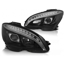 Faros Luz Diurna Mercedes W204 07-10 Black Tube Light H7