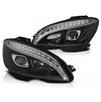 Faros Luz Diurna Mercedes W204 07-10 Black Tube Light H7-Intermitente Dinamico Indicator