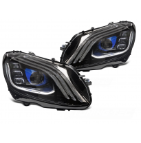 FAROS DELANTEROS LED COMPLETOS NEGROS para MERCEDES W205 14-21