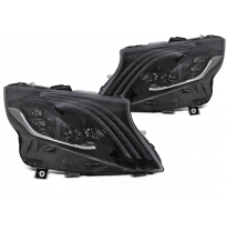 FAROS DELANTEROS LED NEGROS para MERCEDES VITO W447 14-23
