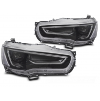 FAROS DELANTEROS MITSUBISHI LANCER 8 08-16 LUZ TUBO NEGRA