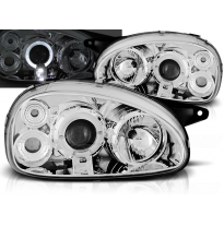 Faros Delanteros Angel Eyes Opel Corsa B 02.93-10.00 Cromados