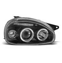 Faros Delanteros Angel Eyes Opel Corsa B 02.93-10.00 Fondo Negro