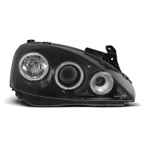 Faros Delanteros Angel Eyes Opel Corsa C 11.00-09.06 Fondo Negro