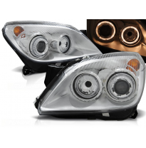 Faros Delanteros Angel Eyes Opel Astra H 03.04-09 Cromados