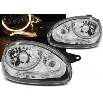 Faros Delanteros Angel Eyes Opel Corsa B 02.93-10.00 Cromados