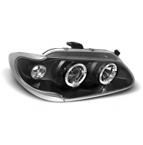 Faros Delanteros Angel Eyes Renault Megane / Scenic 96-99 Fondo Negro