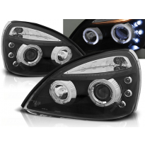 Faros Delanteros Angel Eyes Renault Clio Ii 06.01-09.05 Fondo Negro