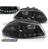 Faros Delanteros Luz Diurna Seat Ibiza 6l 04.02-08 Fondo Negro
