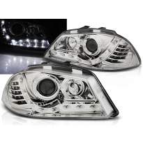 Faros Delanteros Luz Diurna Seat Ibiza 6l 04.02-08 Cromados
