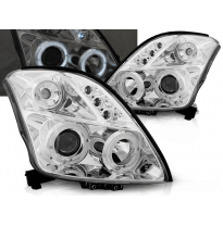 Faros Delanteros Angel Eyes Suzuki Swift 05.05-10 Cromados