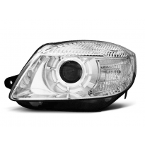 Faros Delanteros Skoda Fabia 07-03.10, Roomster 06-03.10 Fondo Cromado