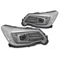 FAROS DELANTEROS DE XENÓN CON TUBO DE LUZ LUZ DIURNA CROMADOS PARA SUBARU FORESTER IV 13-18