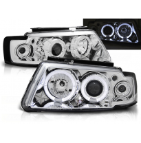 Faros Delanteros Angel Eyes Vw Passat B5 3b 11.96-08.00 Cromados