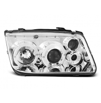 Faros Delanteros Angel Eyes Vw Bora 09.98-07.05 Cromado